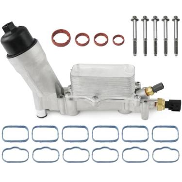 Imagem de 926-959 Carcaça de filtro do refrigerador de óleo do motor de alumínio atualizado para Dodge Challenger 2017-2018 Journey Caravan Durango, Jeep Wrangler Grand Cherokee, Chrysler 200 300 Town Country