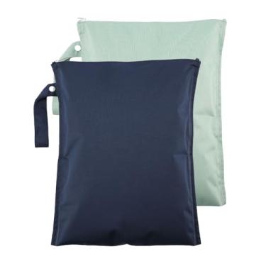 Imagem de babeine Pacote Com 2 Bolsas Impermeáveis Para Viagem, Fraldas De Pano Bebês, Trajes Banho, Peças Bomba, Piscina, Roupas Ginástica, Artigos Higiene Pessoal, Alça Carrinho Bebê, Creche, Armazenamento