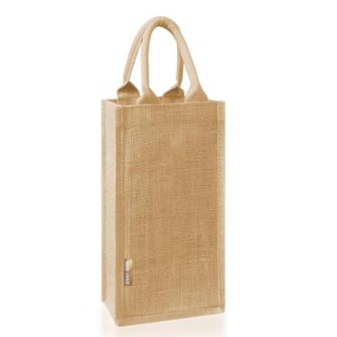 Imagem de Dual Dou Sacola De Juta Para Presente Com Alças Algodão Macio - Serve Garrafas 750 Ml, Embalagem Lembrancinhas Festa Aniversário Casamento Champanhe E Bebidas Alcoólicas