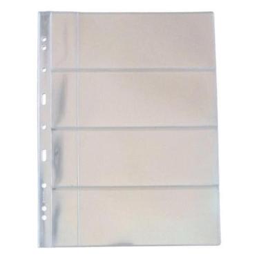 Imagem de Kit 10 Folhas Cédulas Acetato 4 Div 32X24Cm Porta Etiquetas - 3Bzn