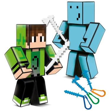 Imagem de Kit Bonecos Mi necraf problems E Cadres Youtubers 25cm 2un