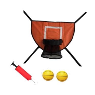 Imagem de Generic Mini cesta de basquete para trampolim, acessórios para fixação em trampolim, resistente para basquete de enterrada, tabela leve, Laranja