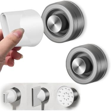 Imagem de Agamino Pacote com 2 suportes magnéticos de sucção, acessórios para secador de cabelo, suporte de acessórios para secador de cabelo, organizador de parede removível para bocal magnético, difusor