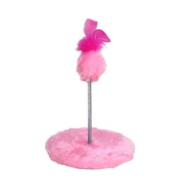 Imagem de Brinquedo Gato Mola Maluca Chocalho Brinquedo Para Gatos Exclusivo Tipo Arranhador Gato (Rosa)