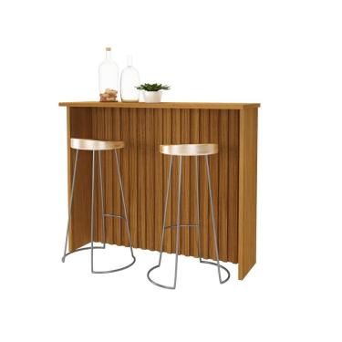 Imagem de Bancada Para Cozinha Ripada 128cm Firenze Freijó Indekes