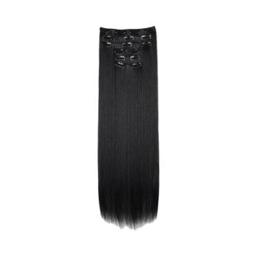 Imagem de Loira Preta 24 Polegadas Longas Extensões De Cabelo Sintético Reto 16 