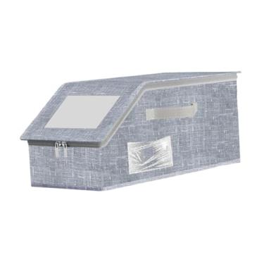 Imagem de WeiLaiKeQi Caixa organizadora de chapéus, empilhável, multifuncional, para presentes, com papelão, para armário, tampa transparente, suporte para boné de, Cinza