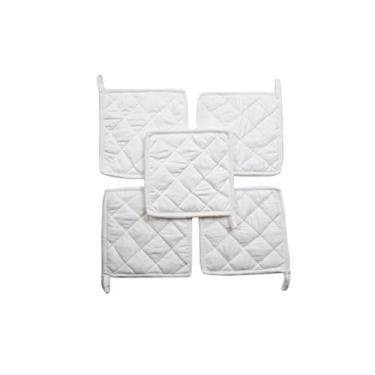 Imagem de HM Capas suportes para panelas 100% algodão (pacote com 10) quadrado suporte para panela, sólido para cozinha de qualidade diária, resistente ao calor! !, Tradicional, Branco, 7" x 7" Pot Holder (Pack Of 20)