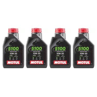 Imagem de Kit com 4 Litros Óleo Motul 5100 10w30 Semi-sintético cb500 cb500X cb500F cb500R cb 600f hornet cb 650 cbr 650 transalp
