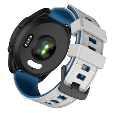 Imagem de ISABAKE Pulseira para Garmin Forerunner 265/Forerunner 255/Vivoactive 4/Venu 2/Venu 3, pulseira de silicone de liberação rápida de 22 mm compatível com Coros Pace 3