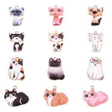 Imagem de Spritewelry Pingentes esmaltados com tema animal, flor, cabeça de gado, gato, borboleta, raposa, tartaruga, pingentes para brinco, colar, pulseira, chaveiro, joias, artesanato, Esmalte, Sem Pedra