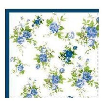 Imagem de 20 Guardanapos de Papel Folha Dupla Buquê Azul Floral 33x33 cm - Inspi