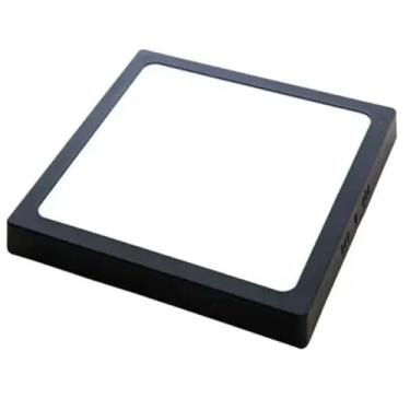 Imagem de Painel Plafon Sobrepor Alumínio Preto Quadrado LED 18W 20x20 3000K Bivolt