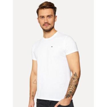 Imagem de Camiseta Tommy Jeans Masculina Slim C-Neck Flag Branca, L/G