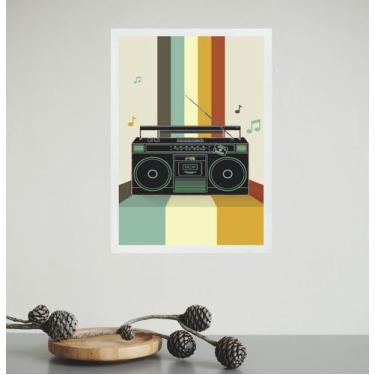 Imagem de Quadro Decorativo Retrô Rádio Toca Fita 33x24cm - Quadros On-line, Mol