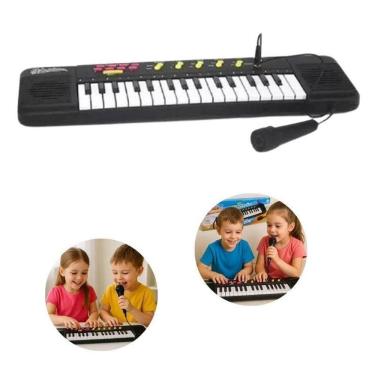 Imagem de Piano Teclado Pop Musical Com Microfone Brinquedo Infantil