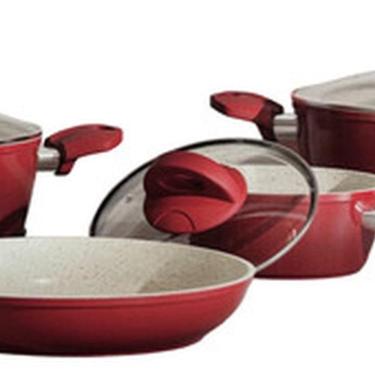 Imagem de Conjunto 4 Panelas Ceramica Antiaderente Stone Red - Jomafe