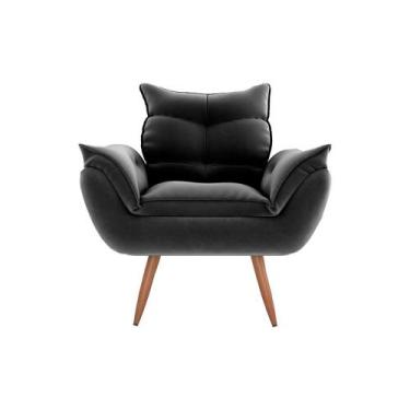 Imagem de Poltrona Cadeira Decorativa Pés Palito Tóquio Cinza Matrix, Chumbo