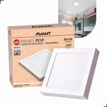 Imagem de Plafon Quadrado Sobrepor ABS Branco Bivolt Avant, 24W
