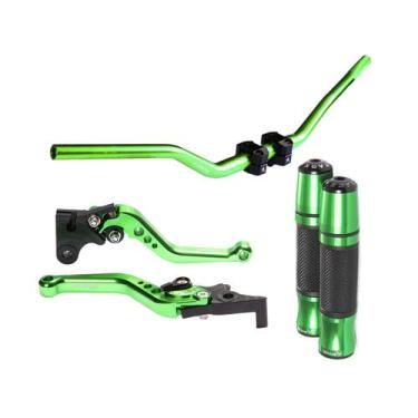 Imagem de Kit Guidão Naked Alumínio Luva Punho Manete Anodizado Suzuki Yes 125 -