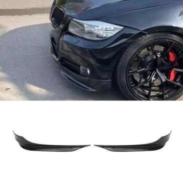 Imagem de Kit de carroceria do difusor do divisor do para-choque dianteiro do carro para série 3 E90 2009-2011 F Style Bumper Protector Corner Trim Acessórios para carro (aparência de carbono)