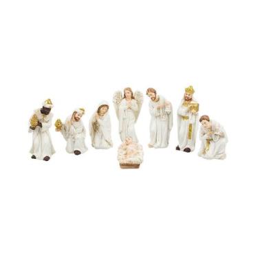 Imagem de Presépio Vestimenta Branca 11 Peças 7.5cm - Enfeite Resina - Tasco