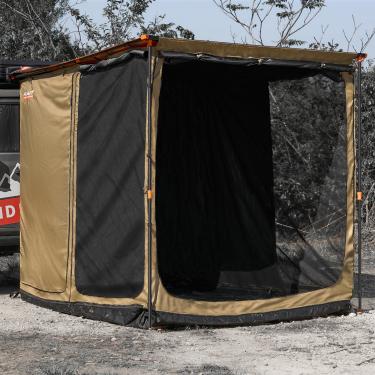 Imagem de ALL-TOP Toldo com piso 210D Rip-Stop 210D tenda de toldo Oxford com malha resistente a insetos, abrigo solar à prova d'água para terra, acampamento (revestimento preto, apenas quarto)