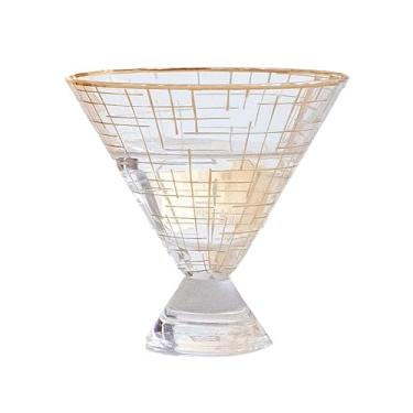 Imagem de Mary Square Copo de Martini de vidro de 141 g de escotilha de folha dourada