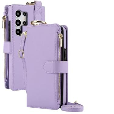 Imagem de HJZSZX Capa tipo carteira para Galaxy A55 5G (para Galaxy A55 5G/roxa)