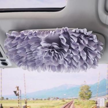 Imagem de Lindo estojo de armazenamento de CD fofo, clipe organizador de viseira de sol de renda de pelúcia, bolsa de bolso multifuncional para cartão, universal para carro (16)