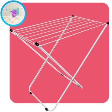 Imagem de Varal De Chão Dobravel Sem Abas Apartamento Portatil Napoles Lavanderi