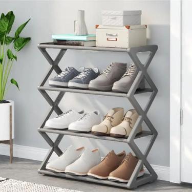 Imagem de Rack Organizador de Sapatos Livros Sapateira 4 Andares - NS, Cinza