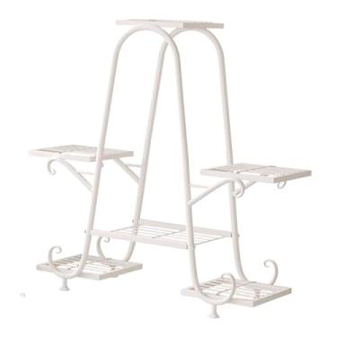 Imagem de IEUDNS Suporte para Plantas, Ornamento, Almofada Ajustável para Os Pés, Versátil, Ferro, Presentes, Plantador, Prateleiras, Suporte para Vasos de Flores, Sup, Branco