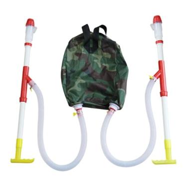 Imagem de Gralara Distribuidor de fertilizantes manual com design ergonômico e bolsa de transporte traseira, ferramenta de fertilização, aplicação de esterco para áreas, Tubo de Pvc Duplo