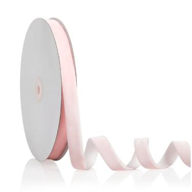 Imagem de Fita de veludo rosa bebê 5/20.3 cm x 20 jardas, fita de Natal perfeita para decoração de guirlanda de árvore de Natal, enfeites de artesanato artesanal, embrulho de presente e fabricação de laços