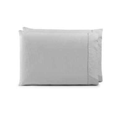 Imagem de Par de Fronhas 70cm x 50cm 2 Peças Paris  Percal 150 Fios 100% Algodão - Cinza