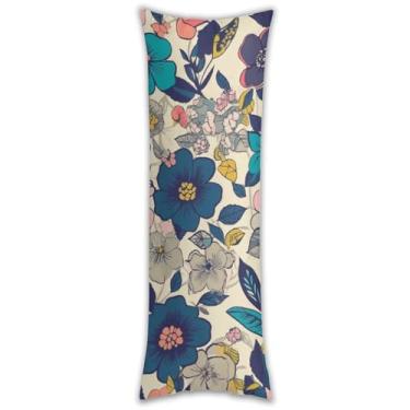 Imagem de Capa de travesseiro de corpo de flores ultra macia respirável longa fronha 137.2 cm x 50.8 cm fronha decorativa com zíper oculto fronhas para sofá de quarto