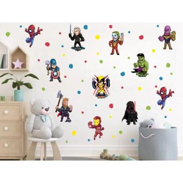 Imagem de Adesivo de Parede Super Heróis Vingadores Miniaturas - adesivos kigrud