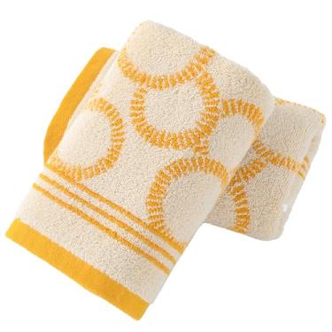Imagem de sense gnosis Toalha de mão amarela 100% algodão, super macia, altamente absorvente, secagem rápida, padrão de bolhas de ar, toalhas de mão decorativas para banheiro 33 x 73 cm, pacote com 2
