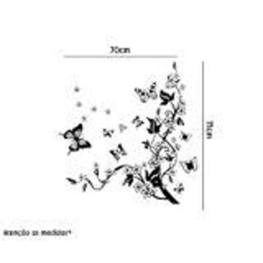 Imagem de Adesivo Box Banheiro Floral E Borboleta - Atenção As Medidas - Lojinha