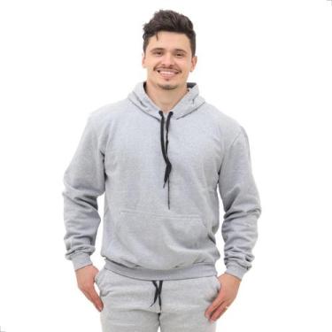 Imagem de Blusa Casaco Moletom Masculino Canguru Para Frio Inverno Quentinho Fla