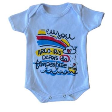 Imagem de Body Infantil Manga Curta Branco Temático Bebê Frase 100% Suedine - Sa