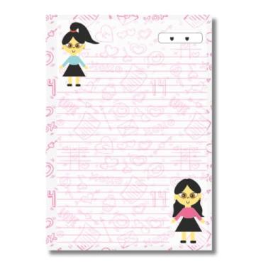 Imagem de Refil de fichário 80 folhas universitário menina boneca pautado decorado