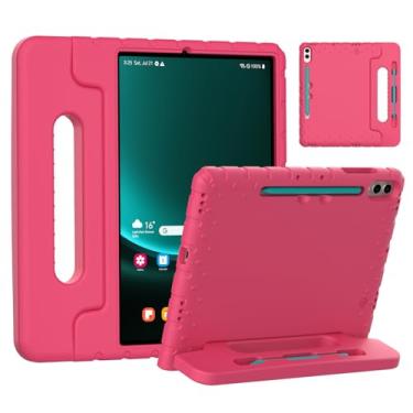 Imagem de Bolete Capa infantil para Samsung Galaxy Tab S9+ de 12,4 polegadas com furo para caneta S, lavável em EVA para Samsung Galaxy Tab S9 FE+ 2023 com suporte, Hadle, ideal para viagens de escritório em
