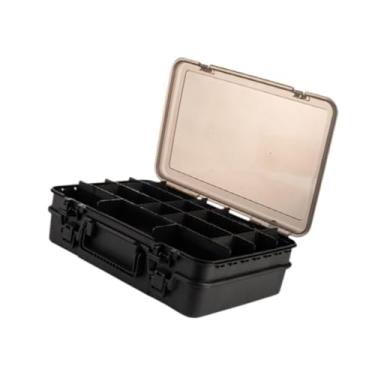 Imagem de Dynwave Caixa de pesca da caixa de armazenamento de iscas portátil com divisores removíveis Tackle Box Box Caixa de Acessórios de Pesca para Jigs Saltwater, Preto