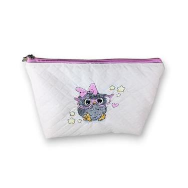 Imagem de Necessaire Bordada DaniBordados Organizadora de Maquiagem em PVC Plast