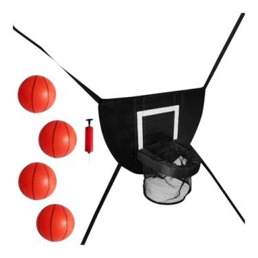 Imagem de rockible Gol de basquete do trampolim Basketball Basketball para Trampoline Universal Trampoline Game Acessórios com bomba e 3 mini bola