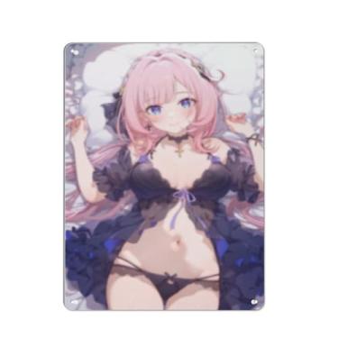 Imagem de Anime Sexy Bikini Hot Girl Pinup Girl Metal Tin Sign Wall Art Poster Decor for Home Bar Club Bedroom Bathroom Man Cave Otaku 30,5 x 40,6 cm, AN067