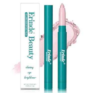 Imagem de Erinde Bastão de sombra, bastão clareador de olhos, maquiagem cremosa cintilante, lápis delineador de olhos com glitter à prova d'água de longa duração, rosa