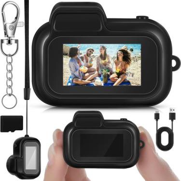 Imagem de Mini câmera de chaveiro Relaxweex 1080p com 32 GB de memória preta
